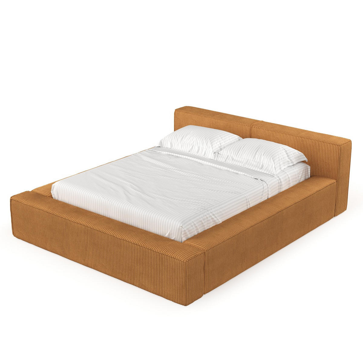 POLSTERBETT Casto mit Stauraum 140/200 cm Honiggelb im Poso Stoff - Schwarz/Naturfarben, Holz/Holzwerkstoff (140/200cm) - AltaBeds