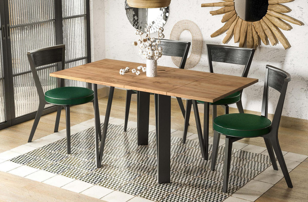 ESSTISCH Adeo ausziehbar bis 170 cm - Eiche Bianco, Holzwerkstoff (80/80/76cm) - Endo-Moebel