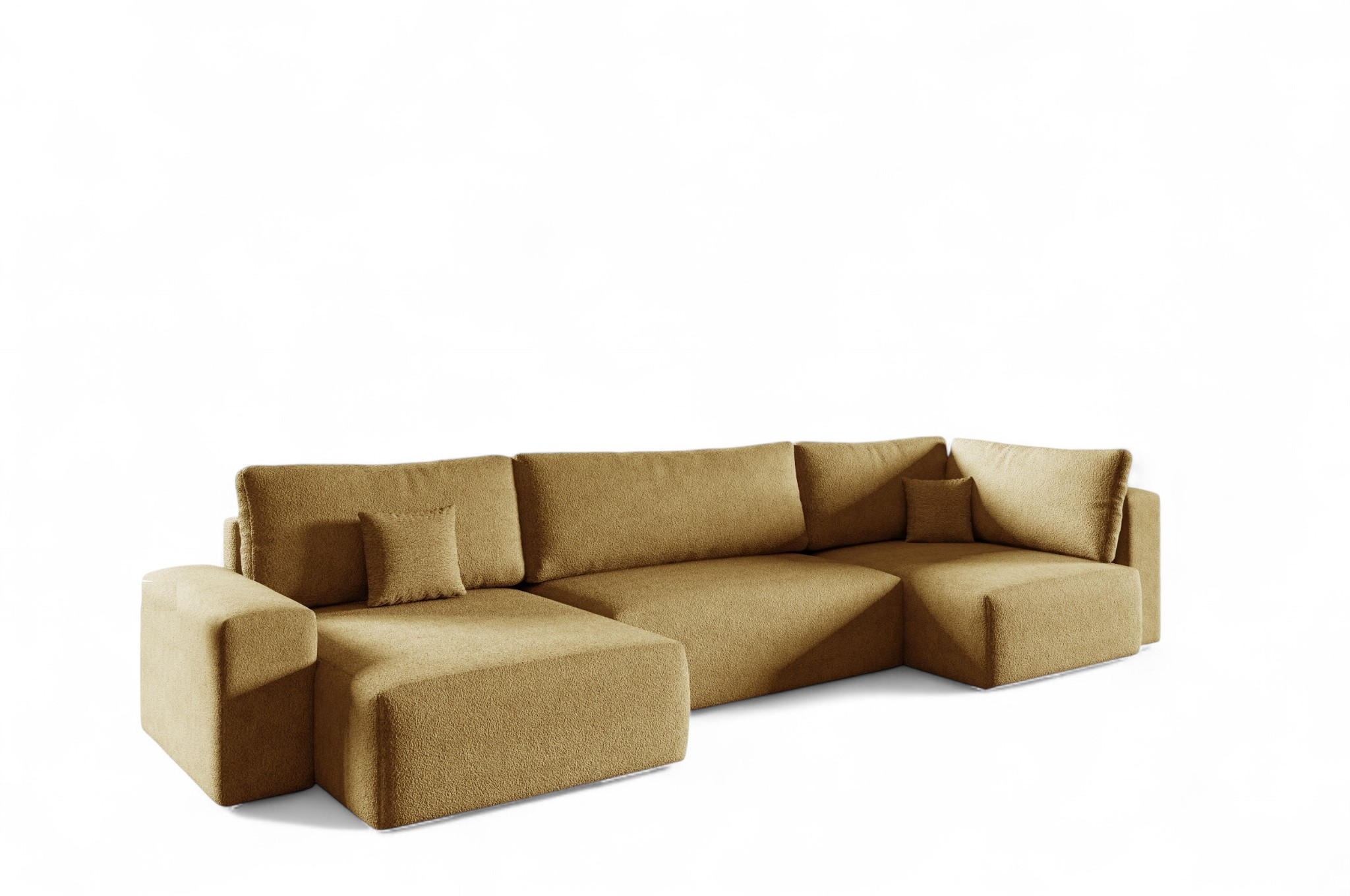 WOHNLANDSCHAFT Arona Xl - Gelb, Holzwerkstoff/Textil (148/70/397cm) - Fun Möbel