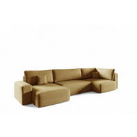 WOHNLANDSCHAFT Arona Xl - Gelb, Holzwerkstoff/Textil (148/70/397cm) - Fun Möbel