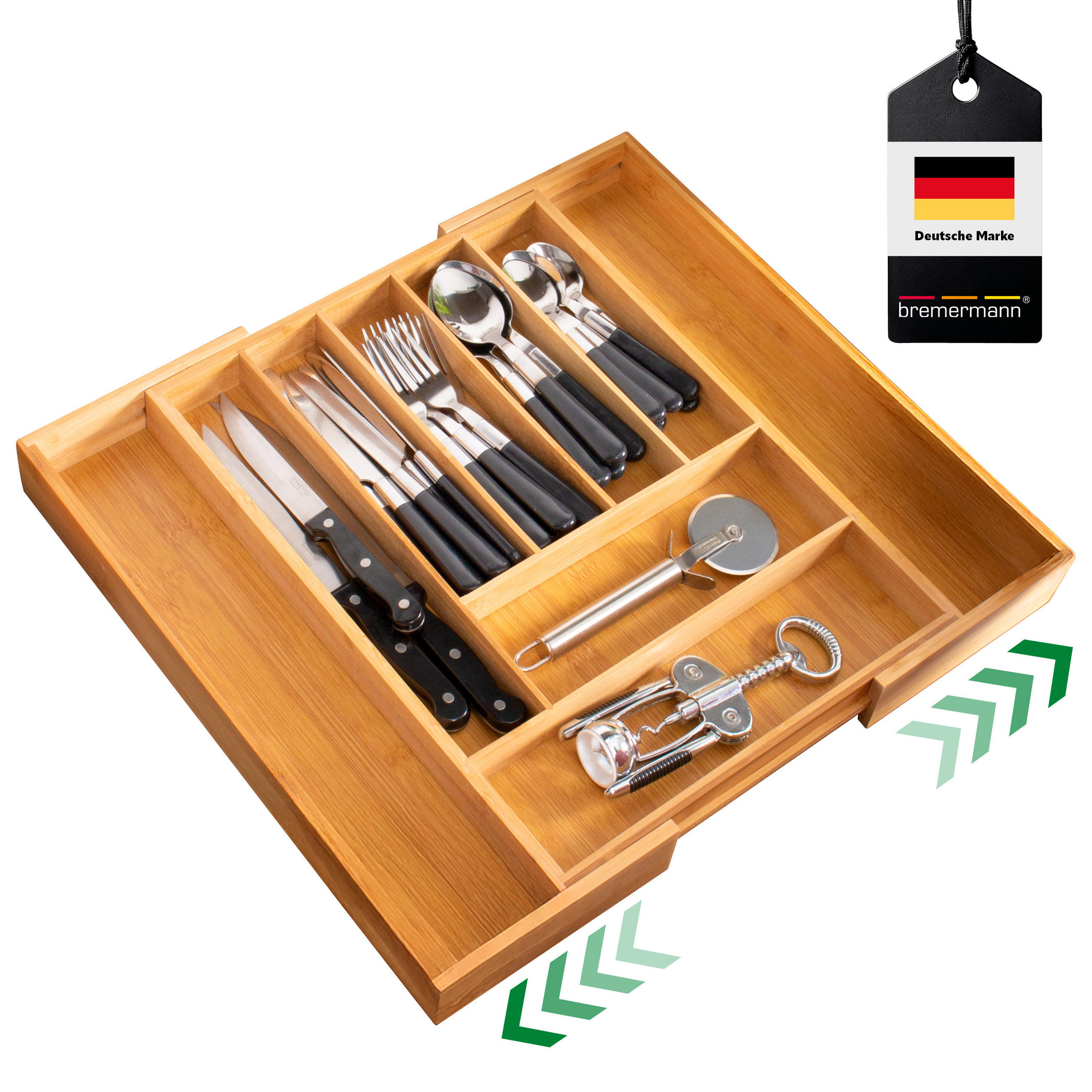 BESTECKKASTEN, Bambus - Braun, Holz (50/5/44.7cm) - bremermann