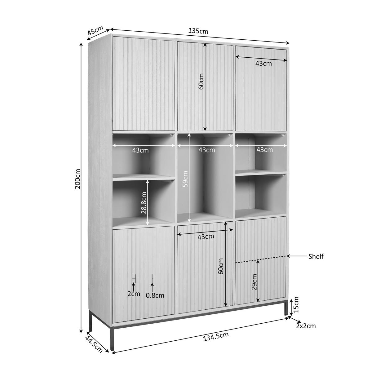 REGAL Madison Braun 45/135/200 cm - Dunkelbraun, Holz (135/200/45cm) - Starfurn
