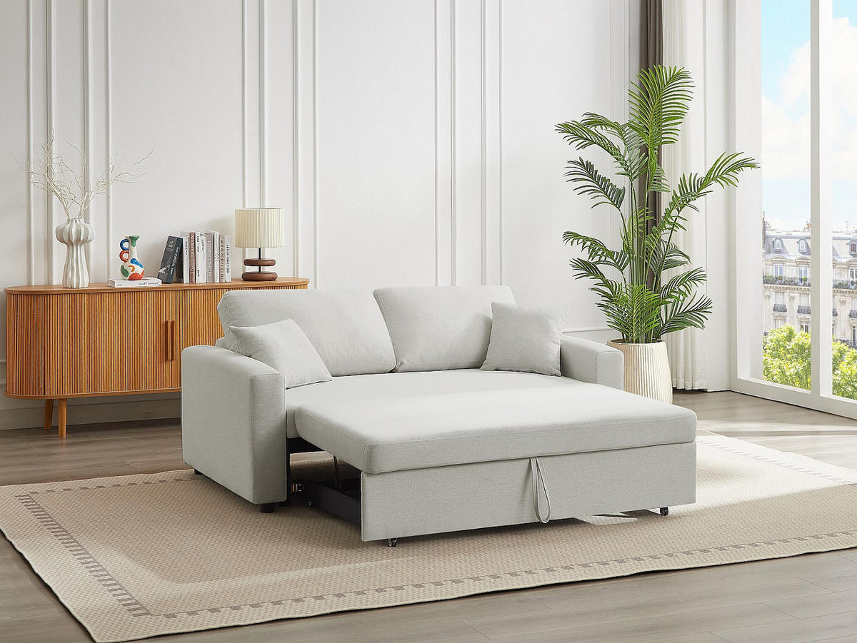 SCHLAFSOFA 3-Sitzer - Stoff - Beige - INIZOR - Beige, Textil (168/85/101cm) - Vente-Unique