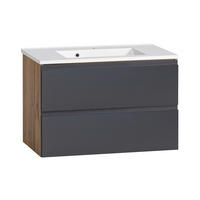 WASCHTISCH Vasto-03 - Braun/Grau, Holzwerkstoff (80/56/47cm) - Lomado