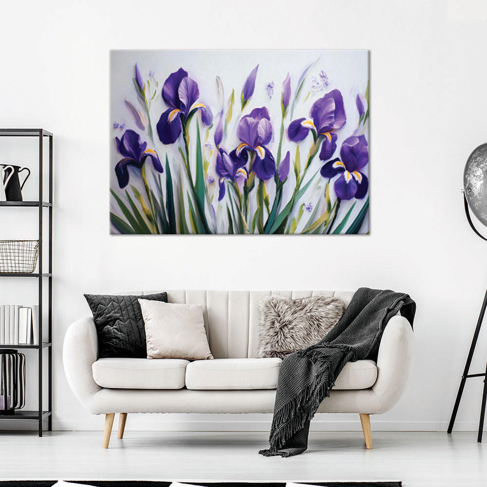 WANDBILD lila irisblüten - Lila, Textil (60/40cm) - Feeby