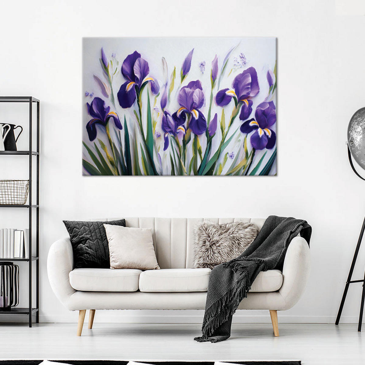 WANDBILD lila irisblüten - Lila, Textil (60/40cm) - Feeby