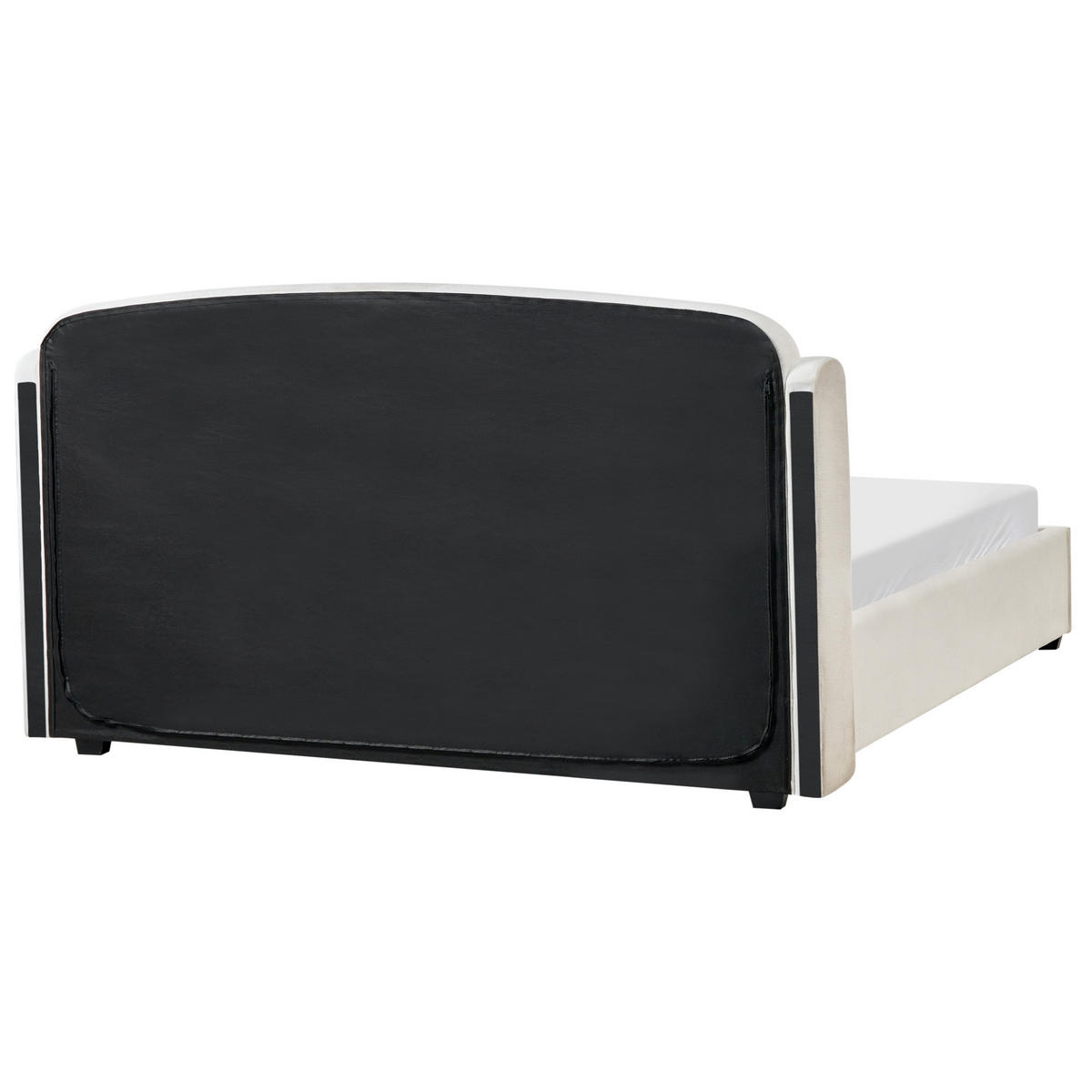 BETT mit Stauraum 180/200 cm Cremeweiß Bernay - Weiß, Textil (180/200cm) - Beliani