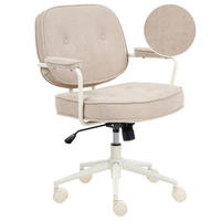 SCAUN DE BIROU bouclé bej deschis Paramus - bej, material plastic (60/81/65cm) - Beliani