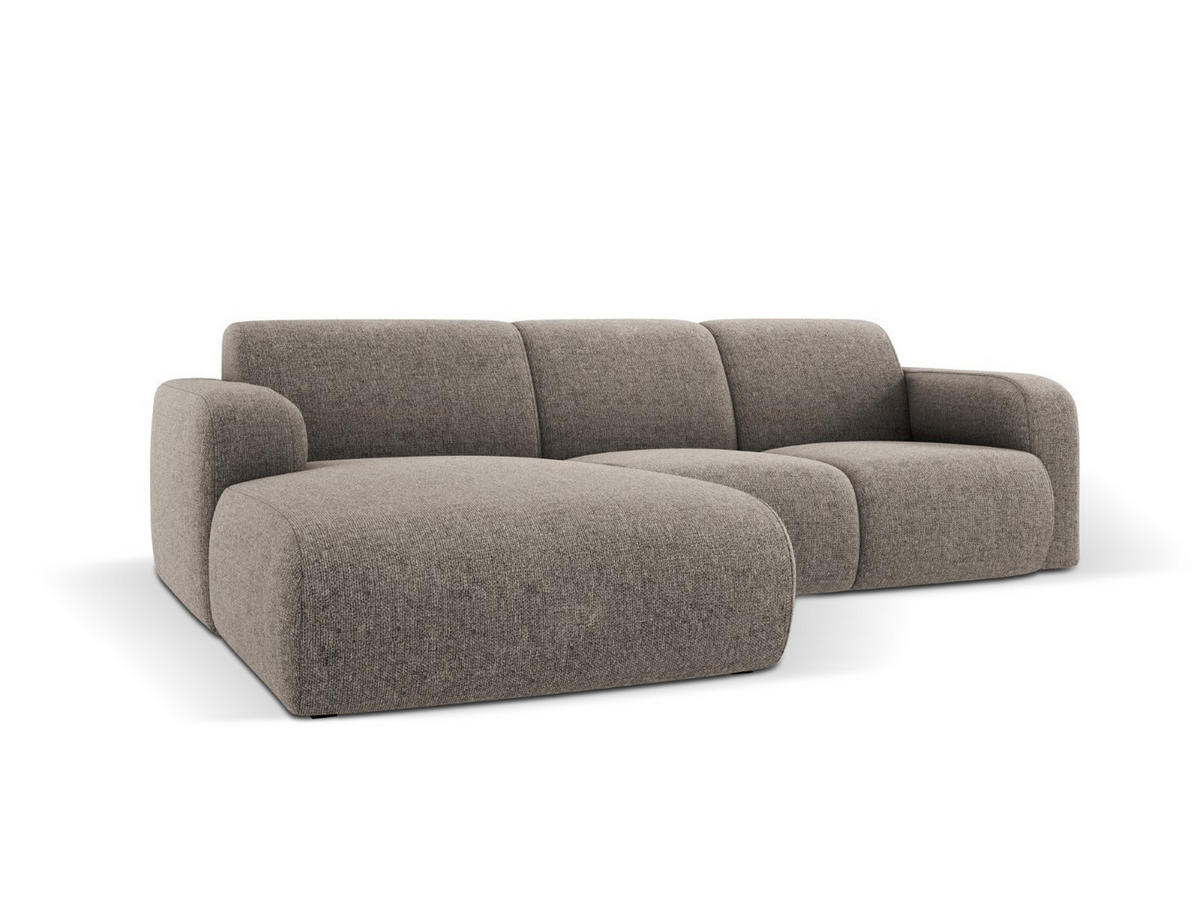 ECKSOFA links Molino aus Chenille-Stoff grau 4 Sitzplätze - Grau, Textil (170/250cm) - Micadoni