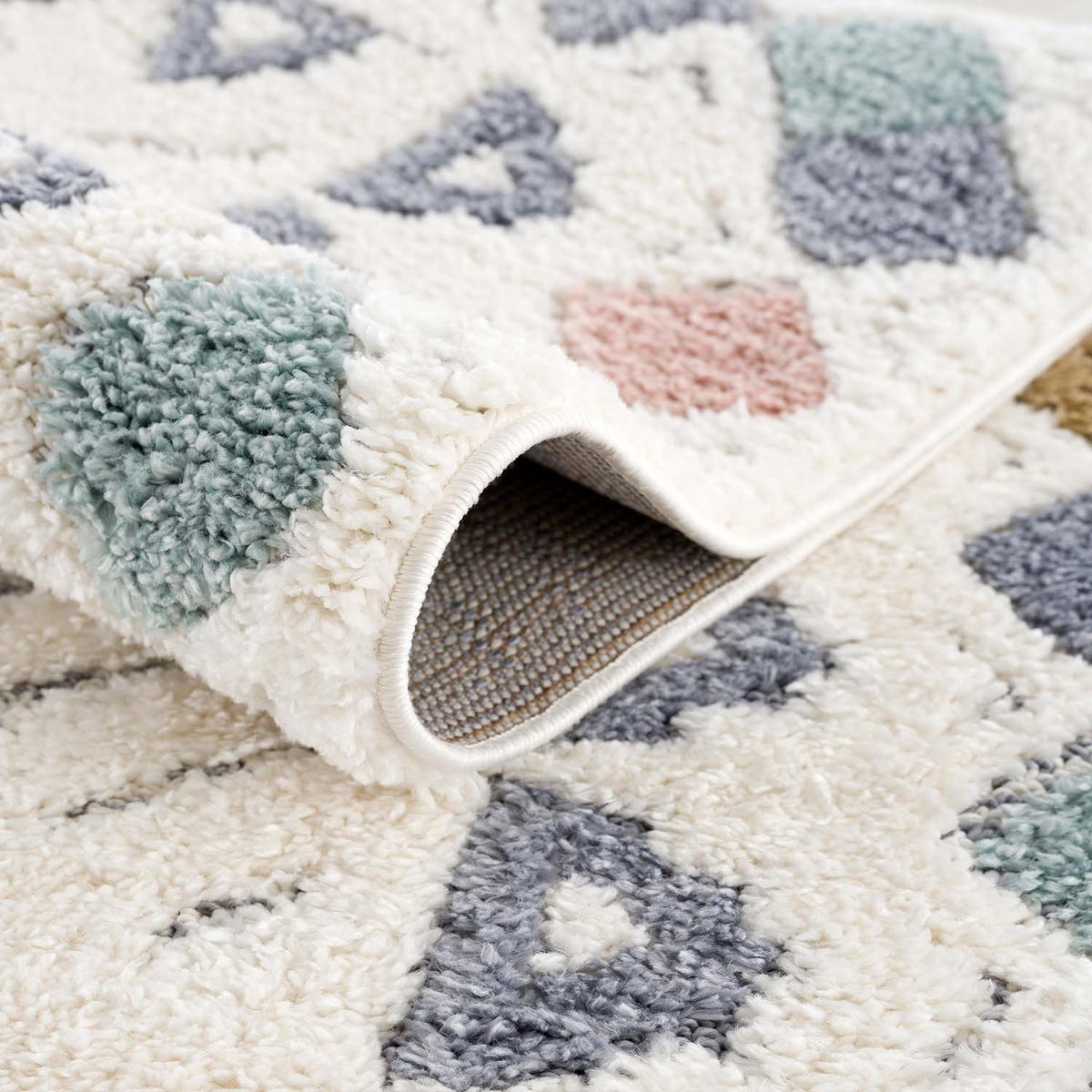 HOCHFLOR-TEPPICH Focus 3034 Multi 200 cm Rund - Multicolor/Creme, Textil (200/200cm) - carpet city