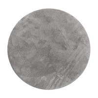 TEPPICH Kurzflor waschbar Einfarbig Wohnzimmer schmutzabweisend Anthrazit Rund 120D - Anthrazit, Textil (120/120cm) - KADIMA DESIGN