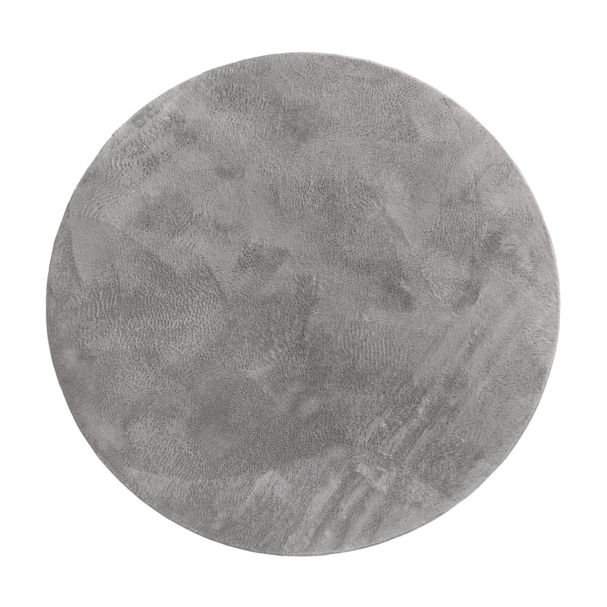 TEPPICH Kurzflor waschbar Einfarbig Wohnzimmer schmutzabweisend Anthrazit Rund 120D - Anthrazit, Textil (120/120cm) - KADIMA DESIGN