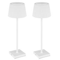 LED TISCHLEUCHTE Weiß 2er Set - Weiß, Metall (13/13/38cm) - Globo Lighting