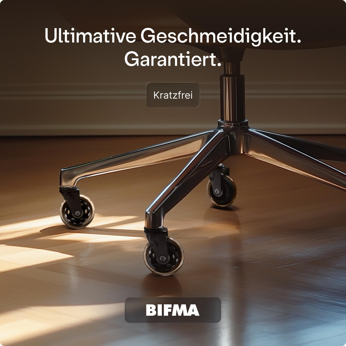 BÜROSTUHLROLLEN Schwarz, Ersatzrollen 360°, Set 5 Stück - Schwarz, Kunststoff (3.6/10.7/8.5cm) - Desktronic