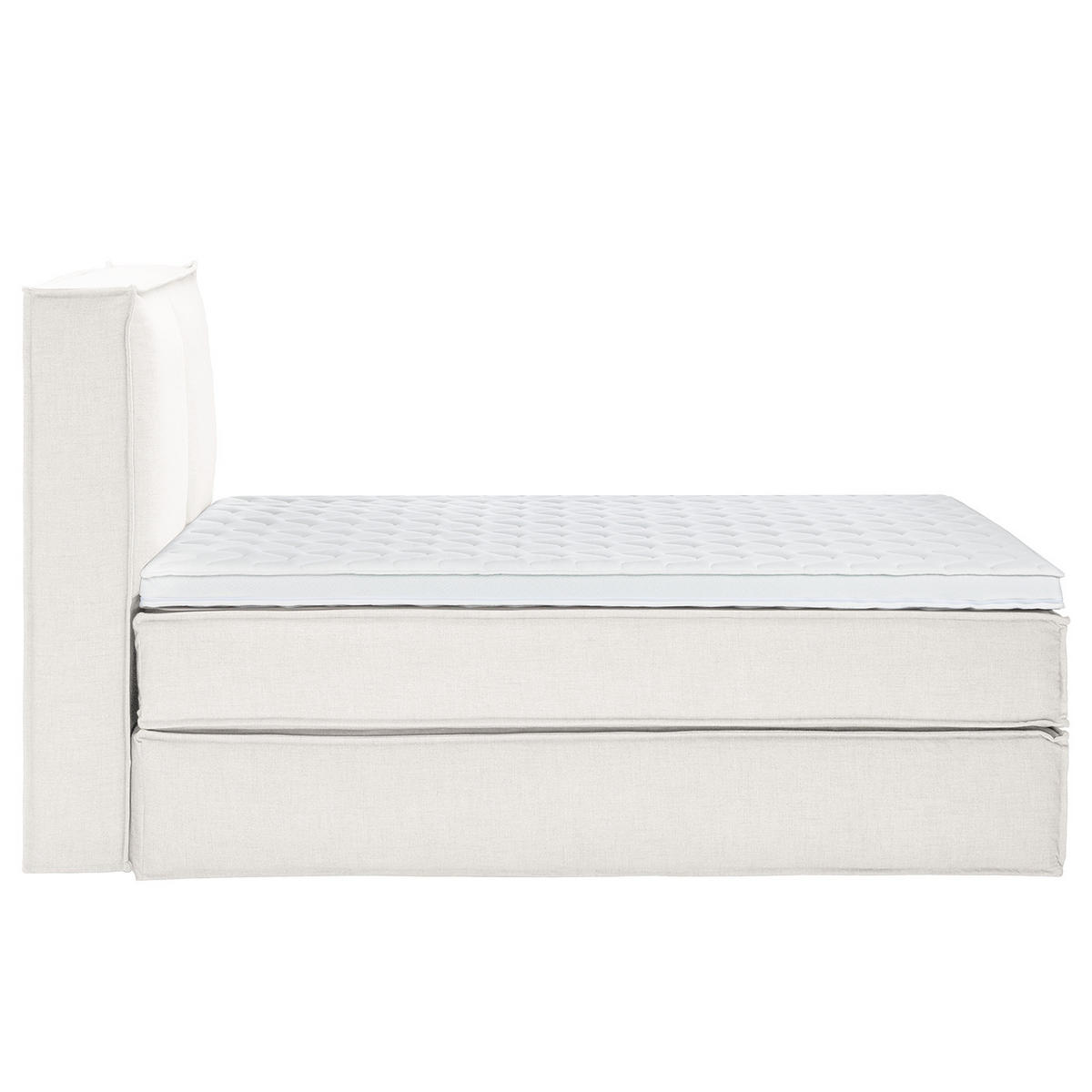 BOXSPRINGBETT mit Kopfteil - Premium - Weiß, Textil (140/200cm) - home24