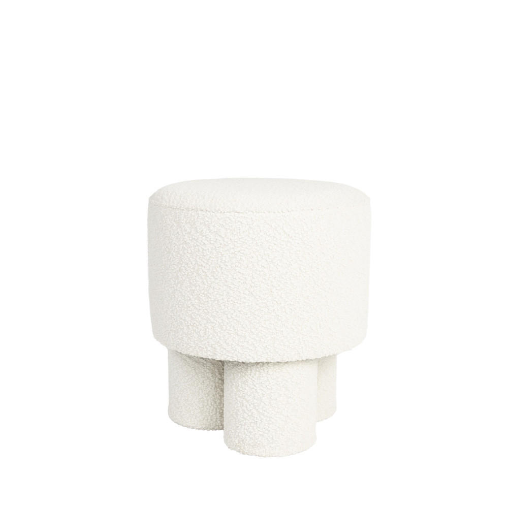 SITZHOCKER Marcos Pouf/ Bouclé Weiß - Weiß, Textil (40/44/40cm) - Drawer