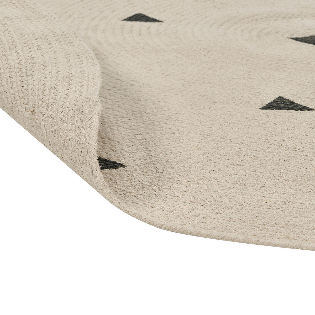 KURZFLOR-TEPPICH Beige 140 cm Durg - Beige/Schwarz, Textil (140/140cm) - Beliani