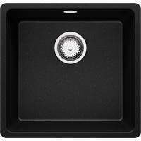 SPÜLBECKEN Venedig Slim Easy, 2-er set Schwarz Metallic 46/44 cm 1 Becken + Ablauf-Set ab 50er Unterschrank - Chromfarben/Schwarz Hochglanz, Kunststoff (46/20/44cm) - Primagran