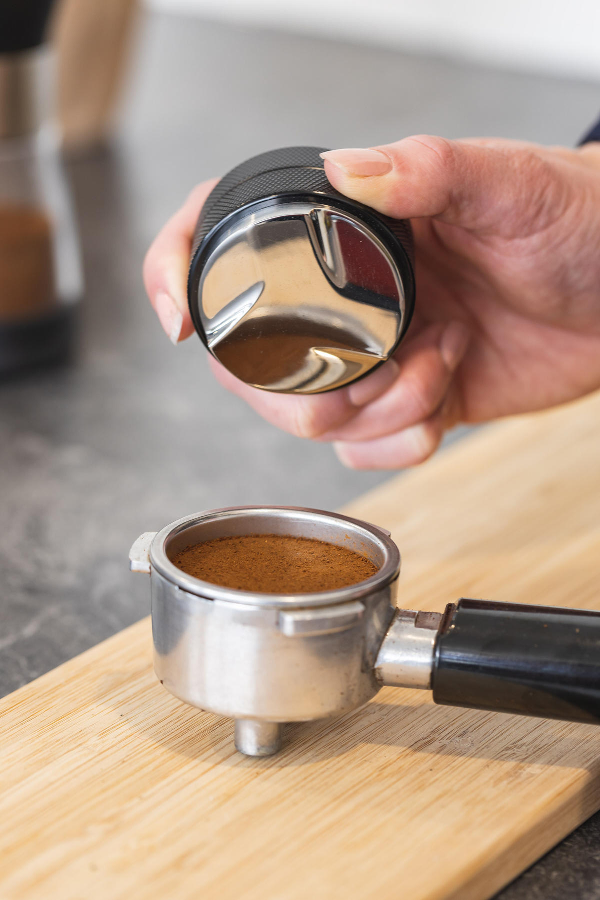 KAFFEEDAMPFER Kaffee Barista Tamper - Macaron - ø 5 cm - Schwarz, Metall (2/4/6cm) - Jay Hill