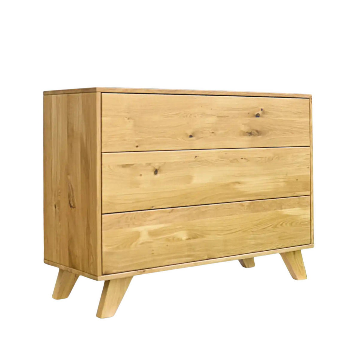 KOMMODE mit Schubladen aus Eichenholz NESS - Eichefarben, Holz (120/90/45cm) - Rawood Furniture