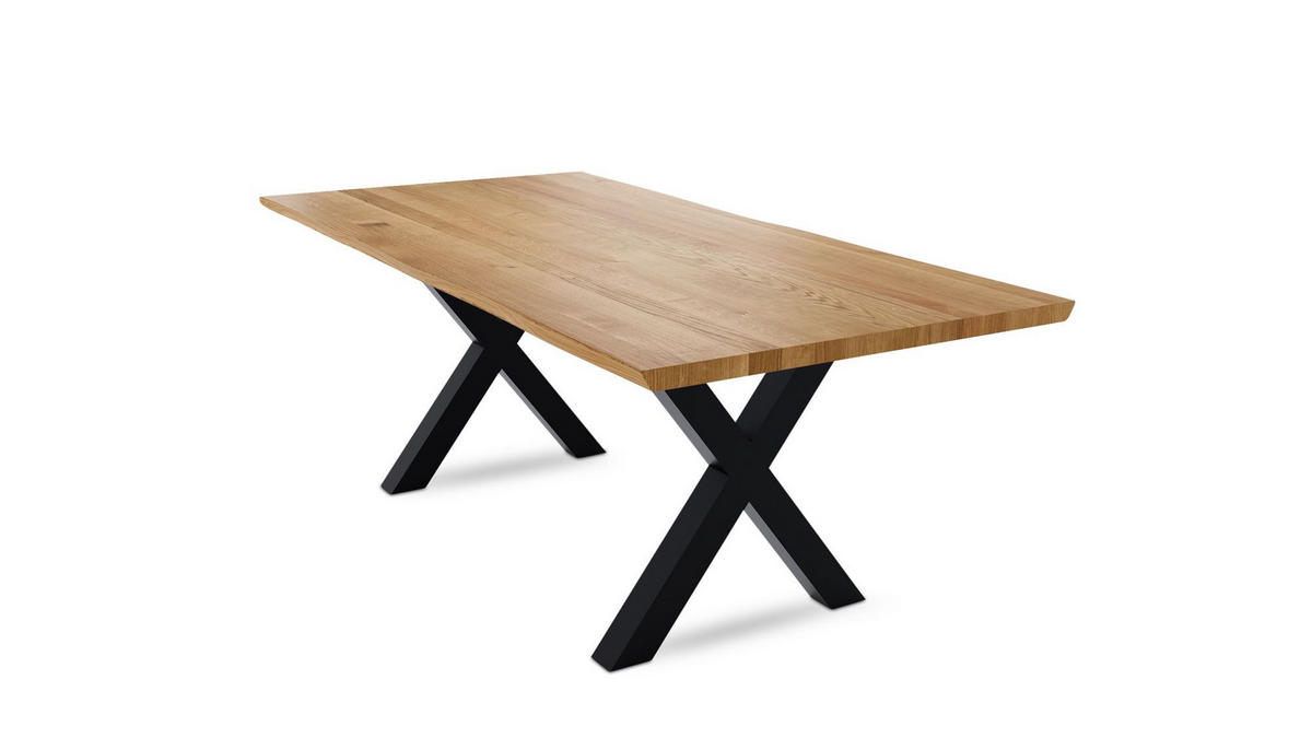 BAUMKANTENTISCH Daisie 3 180x79x90 Massivholztisch Wildeiche geölt - Wildeiche, Holz (180/79/90cm) - 58aufmkessel
