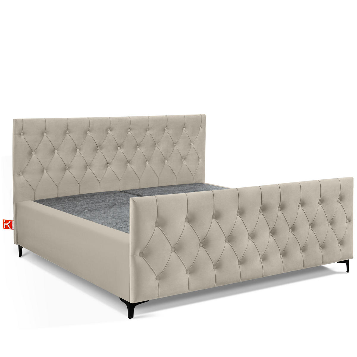 POLSTERBETT ARDEA, Creme - Creme/Schwarz, Holz/Holzwerkstoff (180/200cm) - KONSIMO®