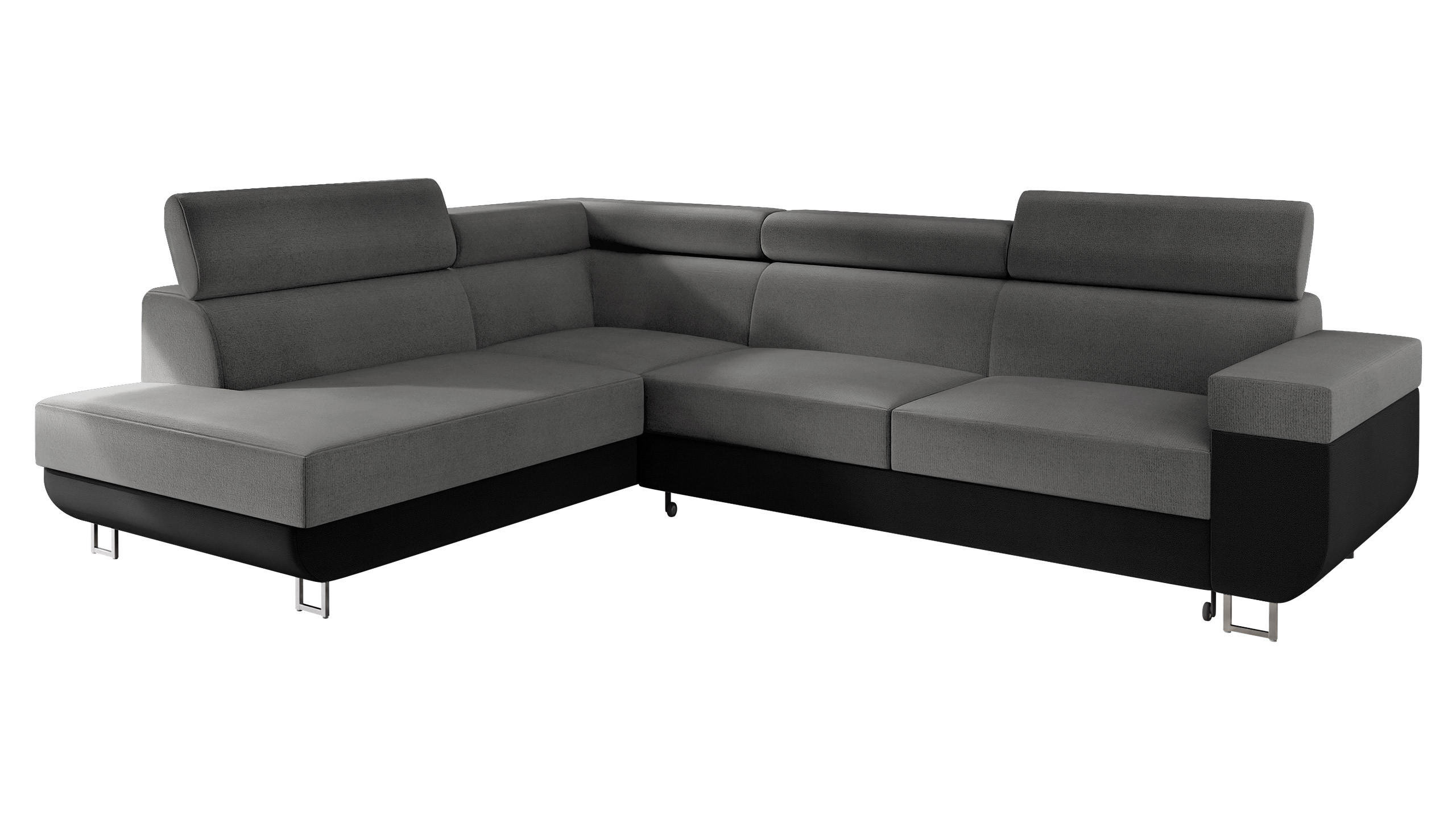 ECKSOFA Fonti, Seite: Links - Grau, Holz/Textil (253/188cm) - MIRJAN24