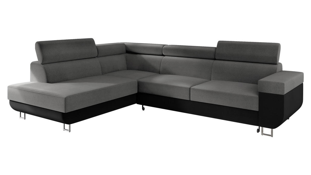 ECKSOFA Fonti, Seite: Links - Grau, Holz/Textil (253/188cm) - MIRJAN24