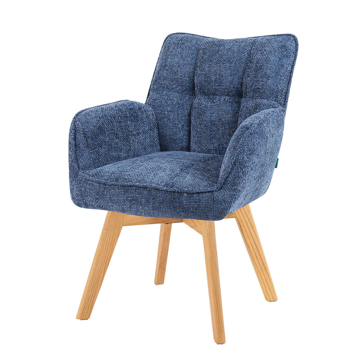 DREHSTUHL Mika-Ella - Honigeiche/Blau, Eichenholz/Holz (59/84/66cm) - DUBI Möbel