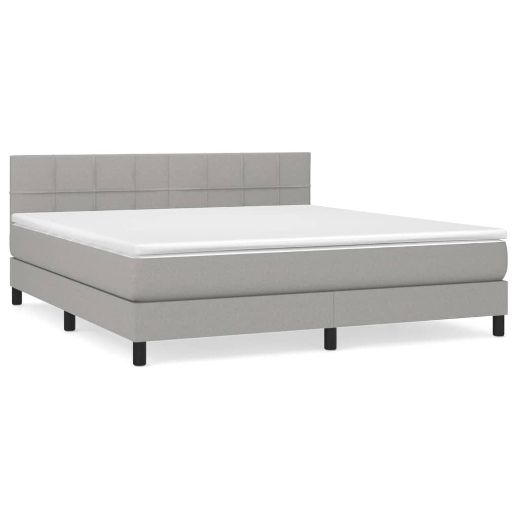 BOXSPRINGBETT 180/200 Cm Grau Gewebe - Grau, Textil (180/203cm) - vidaXL