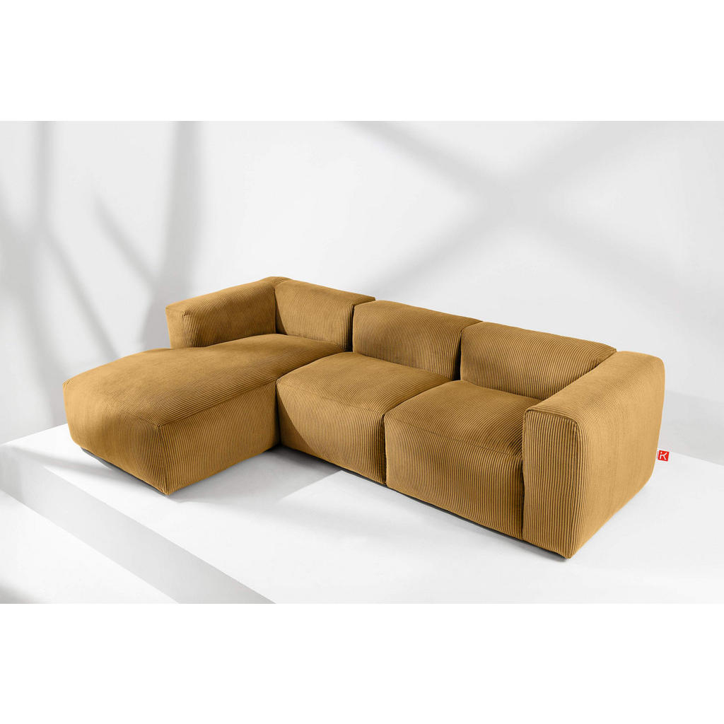 Thumbnail - Konsimo® Eckmodulsofa-Links, Gelb, Textil, einzeln stellbar,Freiform, 297x180 cm, Wohnzimmer, Sofas & Couches, Wohnlands...