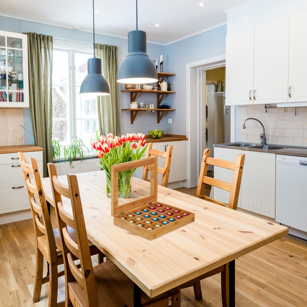 KAPSULOVÝ box - svetlohnedá, drevo/kompozitné drevo (30/5.5/25cm) - Relaxdays