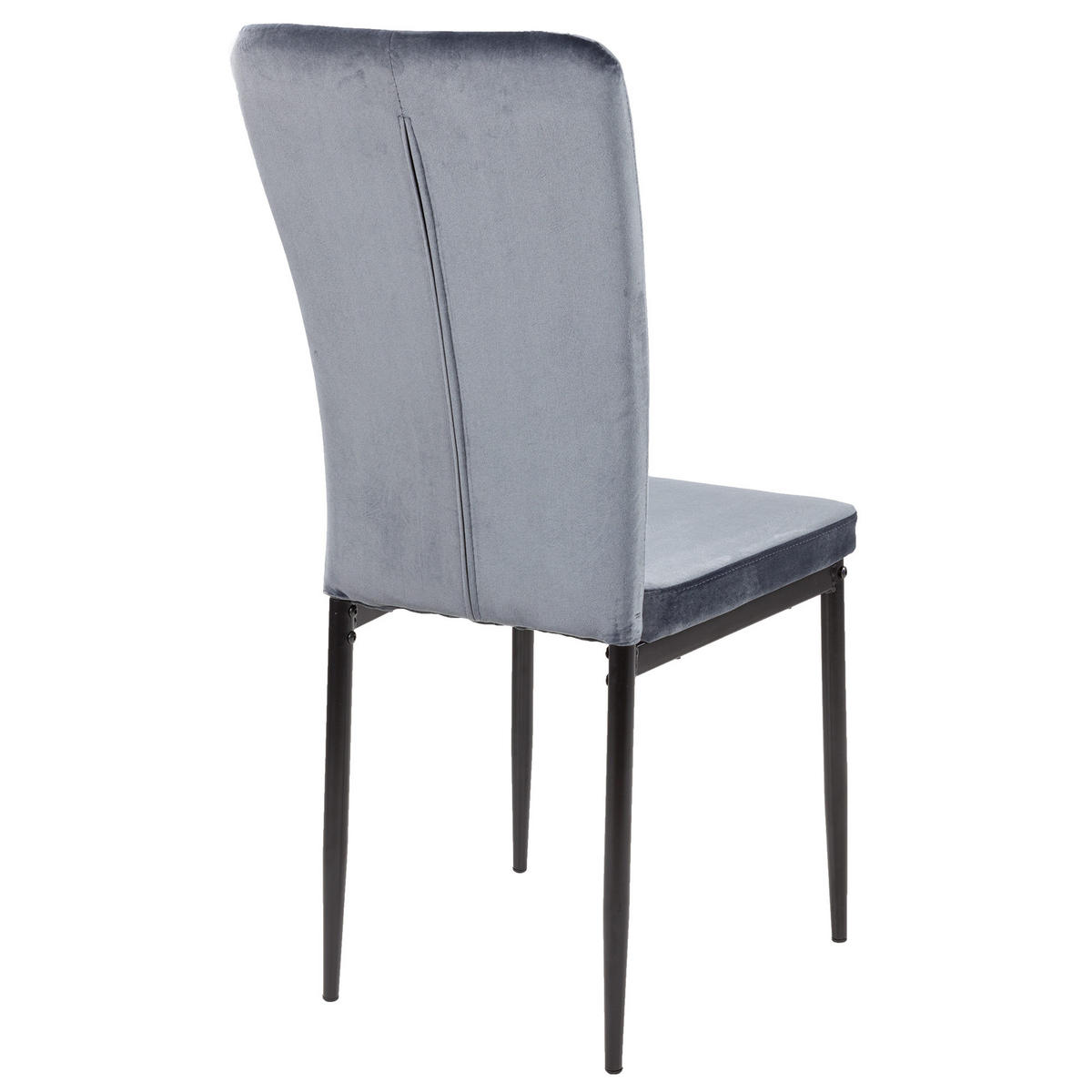 STUHL MODENA Samtbezug Metallbeine 4er Set Grau - Grau, Textil/Metall (42/96/43cm) - Albatros
