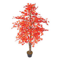 KUNSTBAUM Ahorn orange-rot, 160 cm - Orange, Kunststoff (160cm) - Homescapes