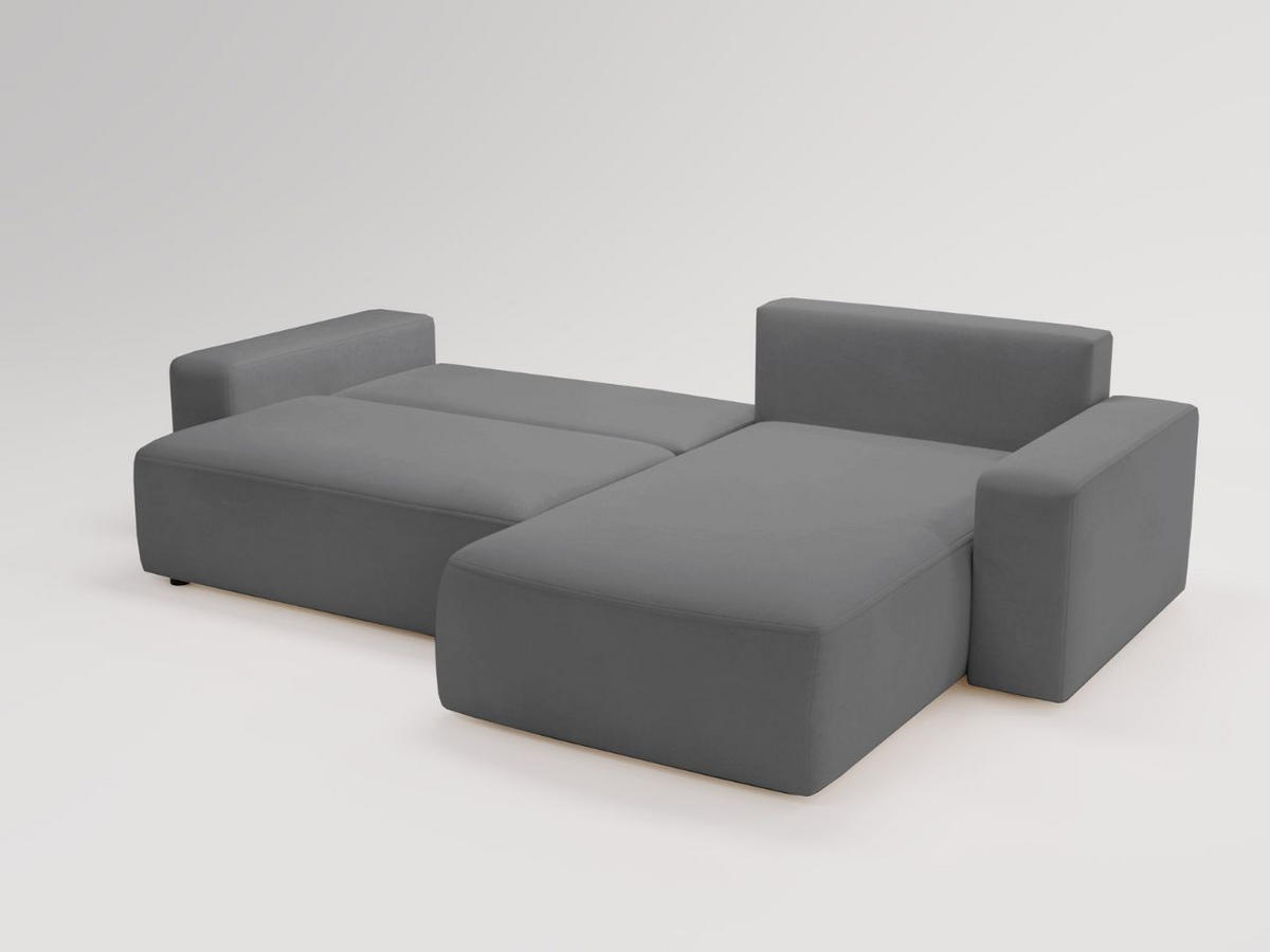 ECKSOFA Tazones Dunkelgrau Rechts - Dunkelgrau, Holz/Kunststoff (250/165cm) - Graingold
