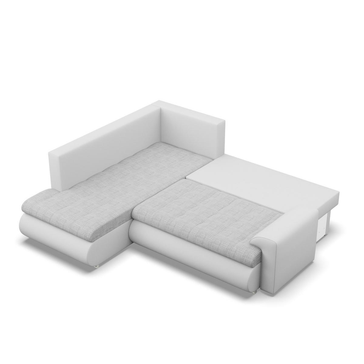ECKSOFA LINKS MIT SCHLAFFUNKTION FORESTA, Grau + Grau - Hellgrau/Grau, Textil (230/200cm) - Mebligo