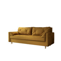 SOFA ASTRA mit Schlaffunktion ITAKA 33 mit Stauraum - Goldfarben, Textil (90/88/228cm) - Bedante