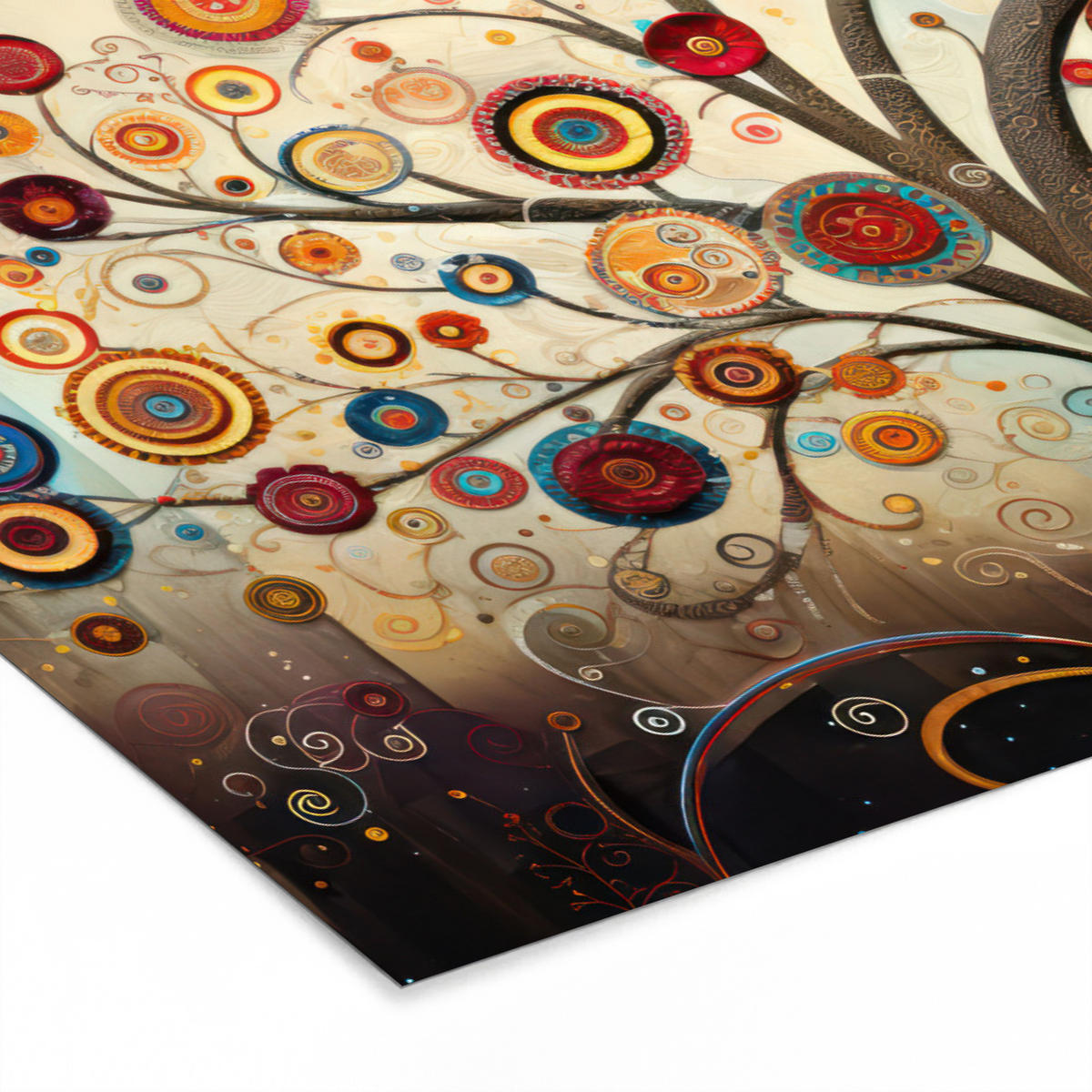 POSTER MIT RAHMEN Baum - Baum des Lebens - Farbe 60x40 cm - Braun, Papier (60/40cm) - MuchoWow