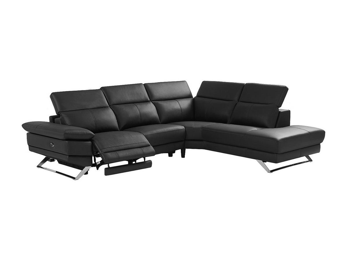 RELAXSOFA - 6 Personen-Sitzer - Leder - Schwarz - - Schwarz, Leder (299/76/239cm) - Vente-Unique