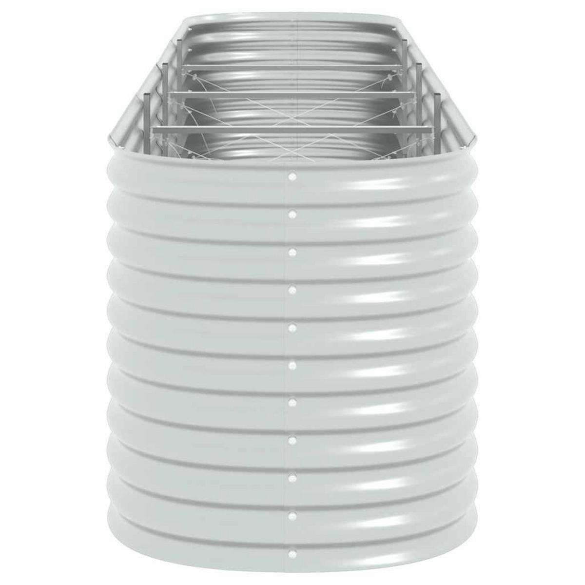 HOCHBEET 400/80/81 cm, aus Verzinkter Stahl, Silber - Silberfarben, Metall (80/81/400cm) - vidaXL