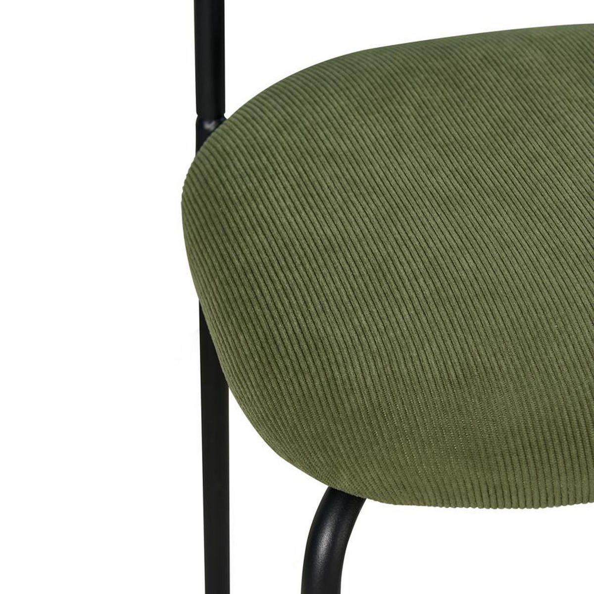 BARHOCKER 2er-Set Olivia skandinavischen aus khakifarbenem Cord - Beige/Schwarz, Textil/Metall (46/95.5/52.5cm) - Sicaan