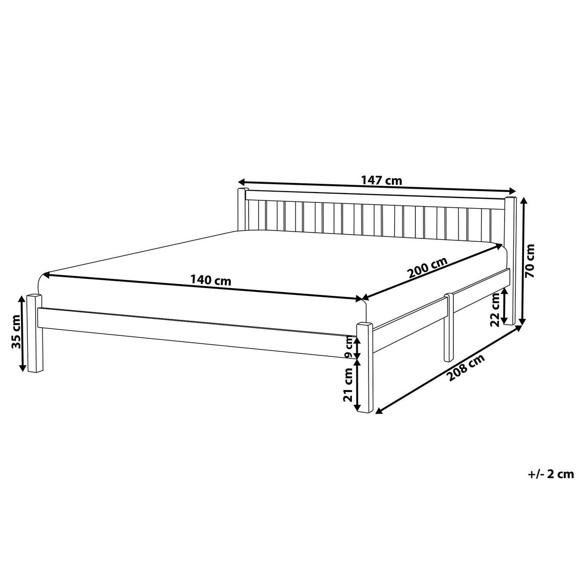 HOLZBETT 140/200cm Weiß Florac - Weiß, Holz (140/200cm) - Beliani