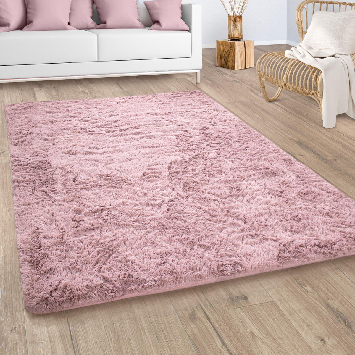 HOCHFLORTEPPICH 60/100 cm Silky 591 - Rosa, Textil (60/100cm) - Paco Home