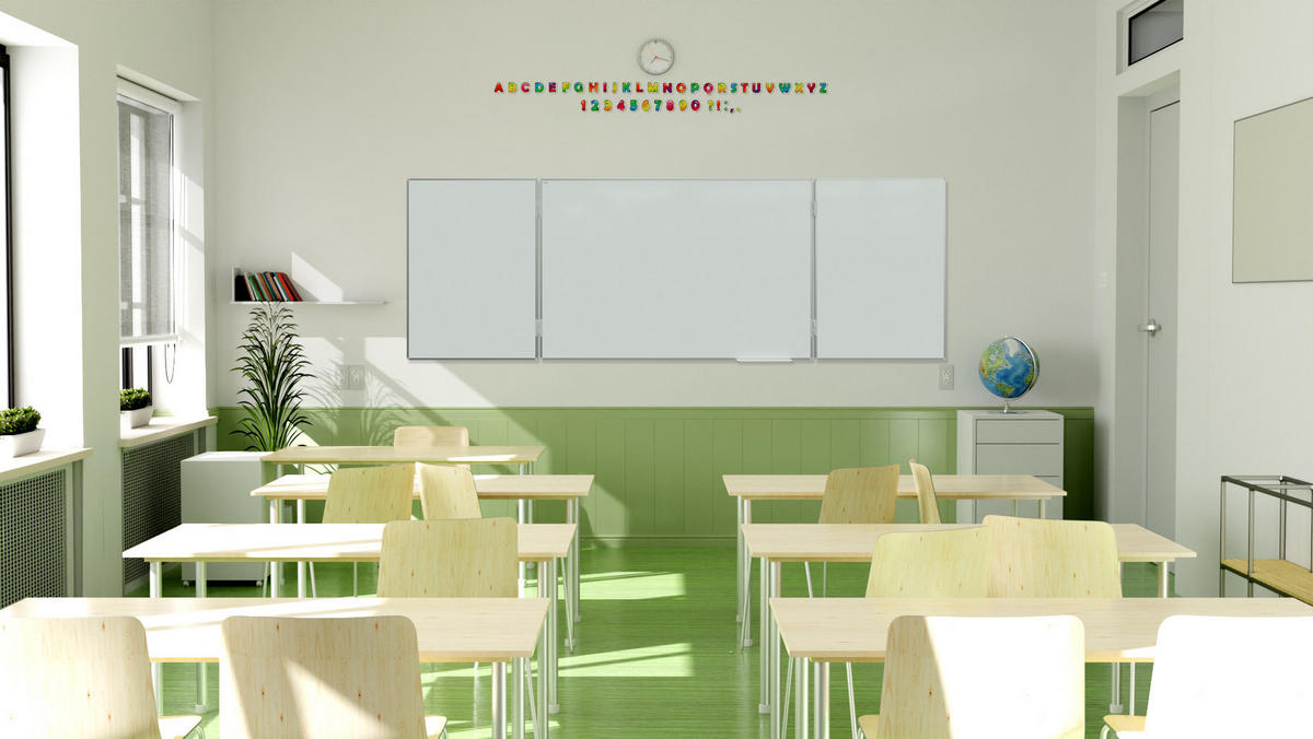 WHITEBOARD Magnetisch Klapptafel 5-flächig 100x170//340cm - Weiß, Metall (100/90/1.3cm) - ALLboards