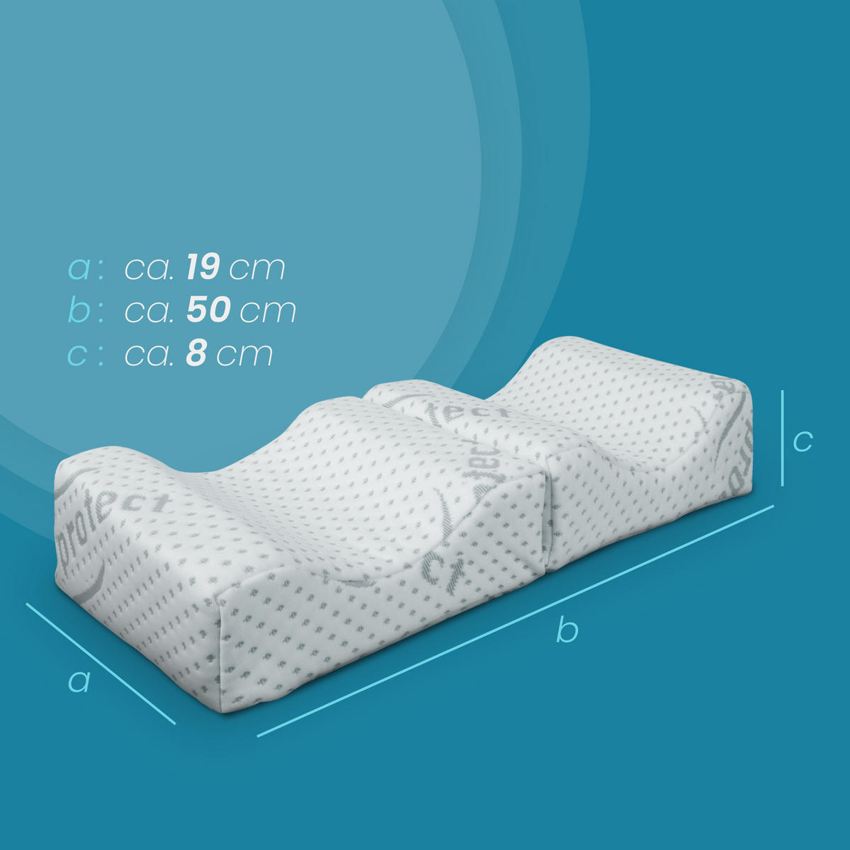 KNIEKISSEN Memory-Schaum viscoelastisch 25x19x7,5 cm - Weiß, Textil (19/25cm) - Bestlivings