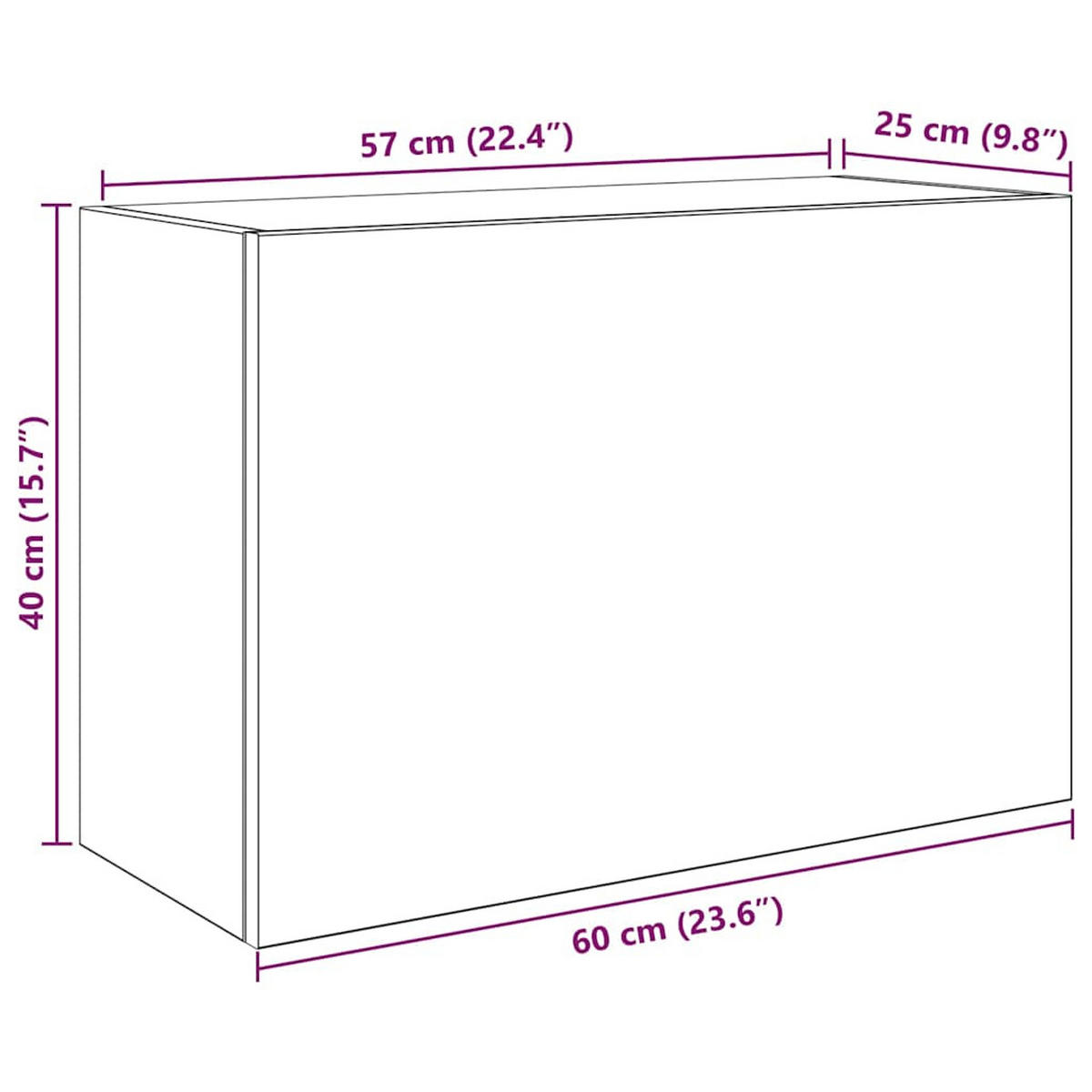 BAD-WANDSCHRANK Weiss 60/25/40 Cm Holzwerkstoff - Weiß, Holzwerkstoff (25/40/60cm) - vidaXL