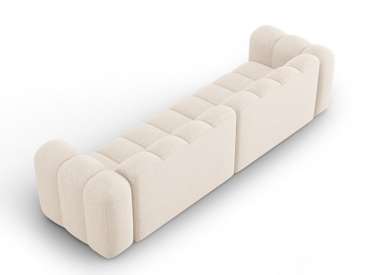 SOFA modular Lupine aus Chenille-Stoff leichtes beige 4 Sitzplätze - Creme, Textil (95/70/290cm) - Micadoni