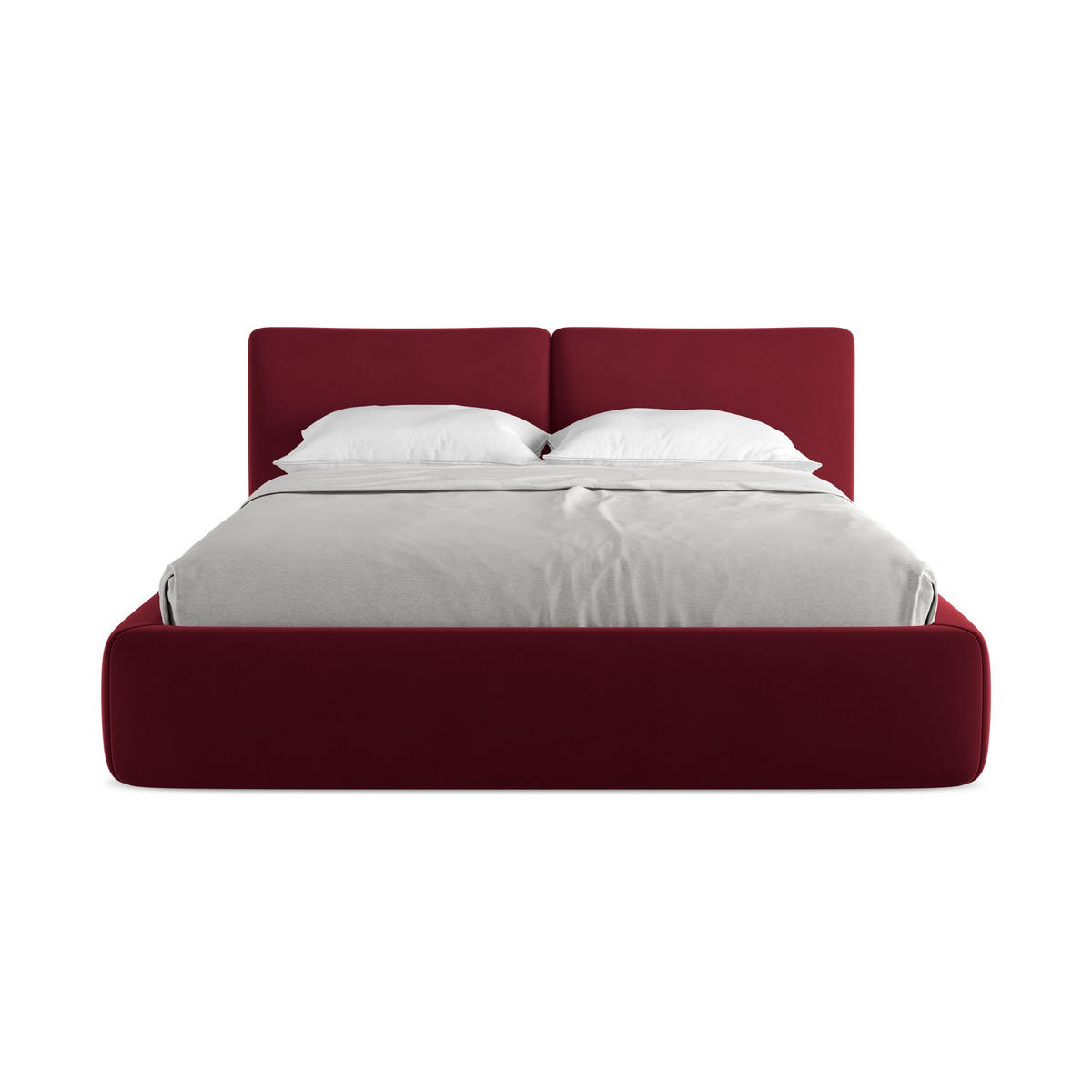 POLSTERBETT mit Bettkasten und Lattenrost 180x228 Rot - Bordeaux/Rot, Kunststoff/Textil (160/200cm) - LaMiaSofa