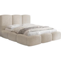 POLSTERBETT Harmony mit Bettkasten, Beige Boucle 120x200 cm - Beige/Birkefarben, Holz/Holzwerkstoff (120/200cm) - WFL GROUP