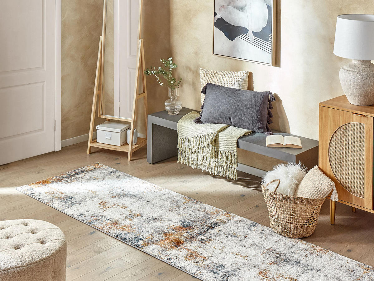 VINTAGE-TEPPICH Shatin 300/80 cm - Beige, Kunststoff (80/300cm) - Beliani